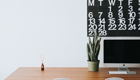 Minimalist desk with computer